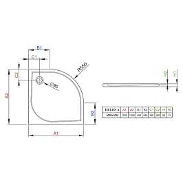 Душевой поддон Radaway Delos A1000